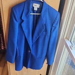 Vintage Royal Blue Women's Suit Jacket